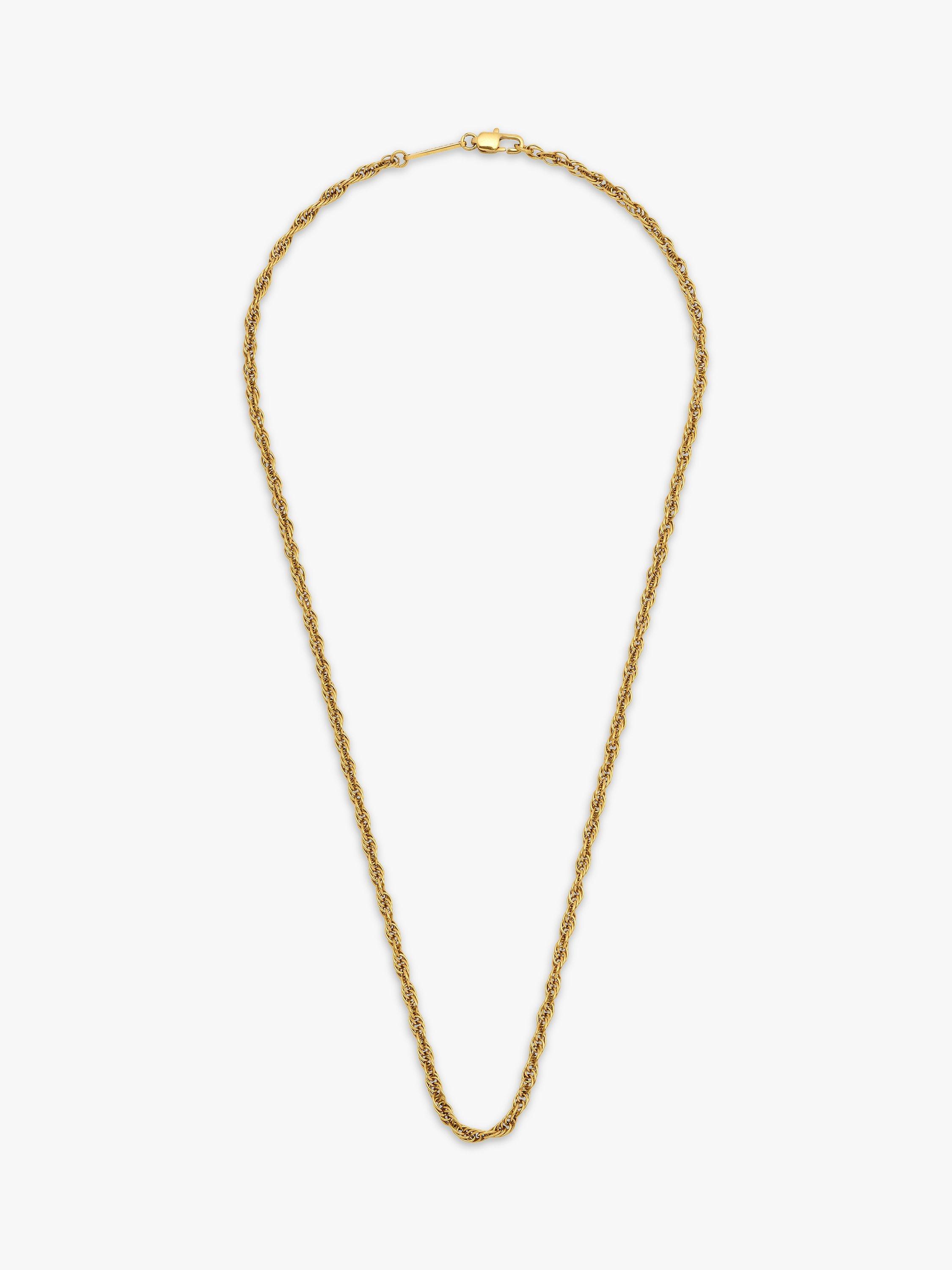 Product image 1 of 4, which shows BARTLETT LONDON Men's Rope Chain Necklace, Gold