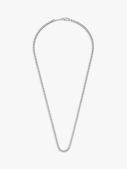 BARTLETT LONDON Men's Box Chain Necklace, Silver