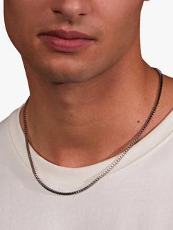 BARTLETT LONDON Men's Box Chain Necklace - view 2, Silver