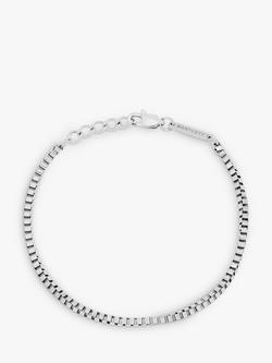 BARTLETT LONDON Men's Box Chain Bracelet, Silver