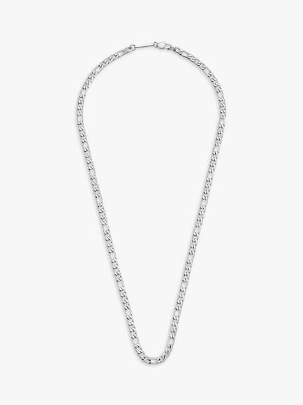 BARTLETT LONDON Men's Figaro Chain Necklace, Silver