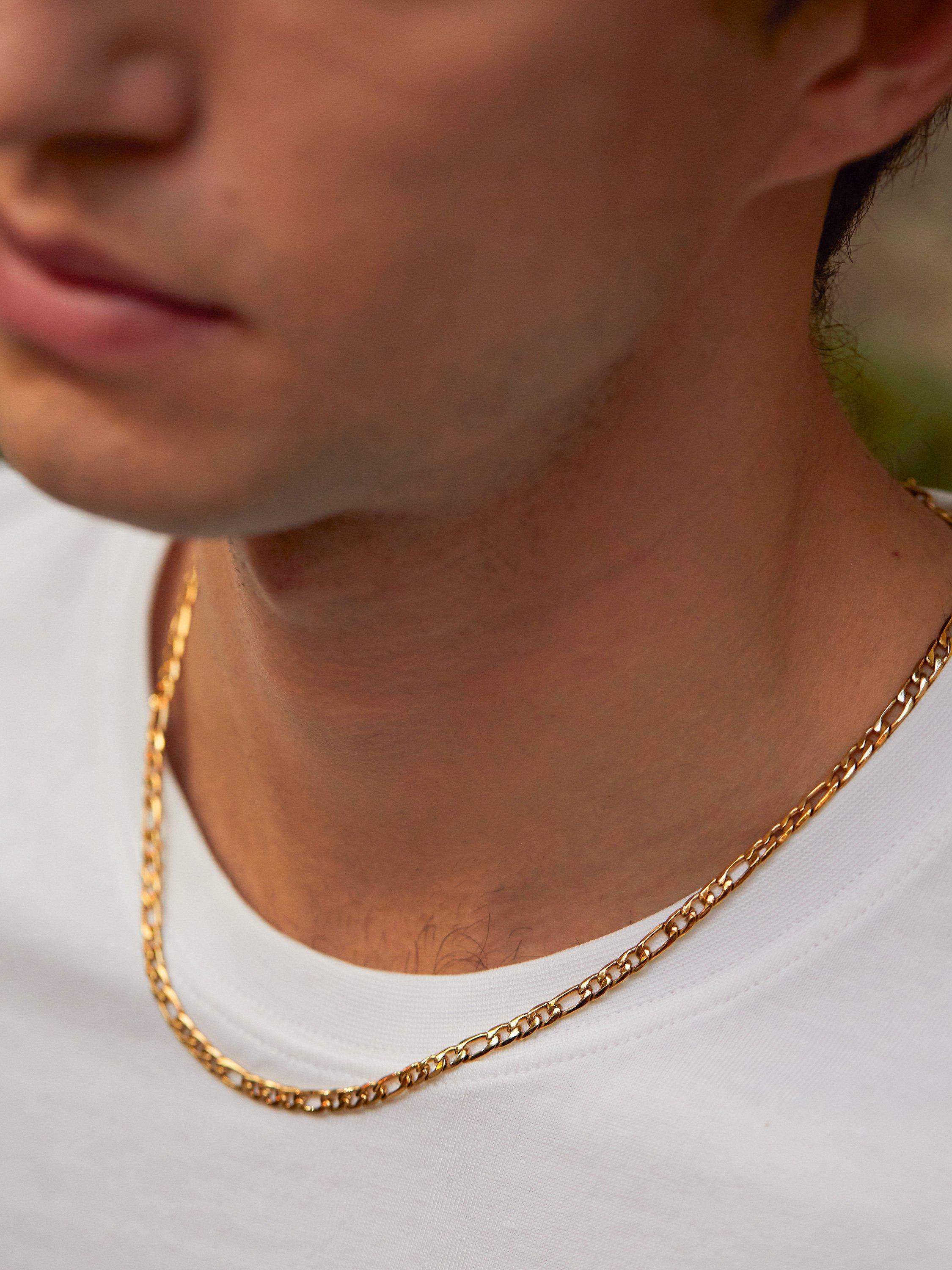 Product image 3 of 4, which shows BARTLETT LONDON Men's Figaro Chain Necklace, Gold