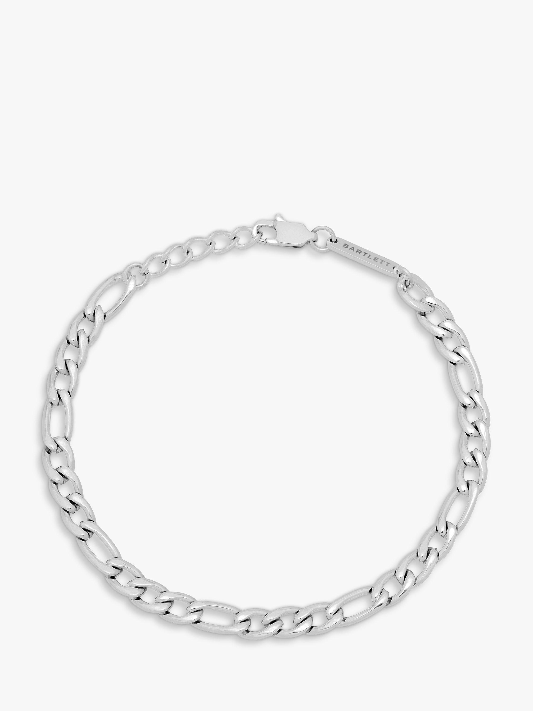 Product image 1 of 4, which shows BARTLETT LONDON Men's Figaro Chain Bracelet, Silver