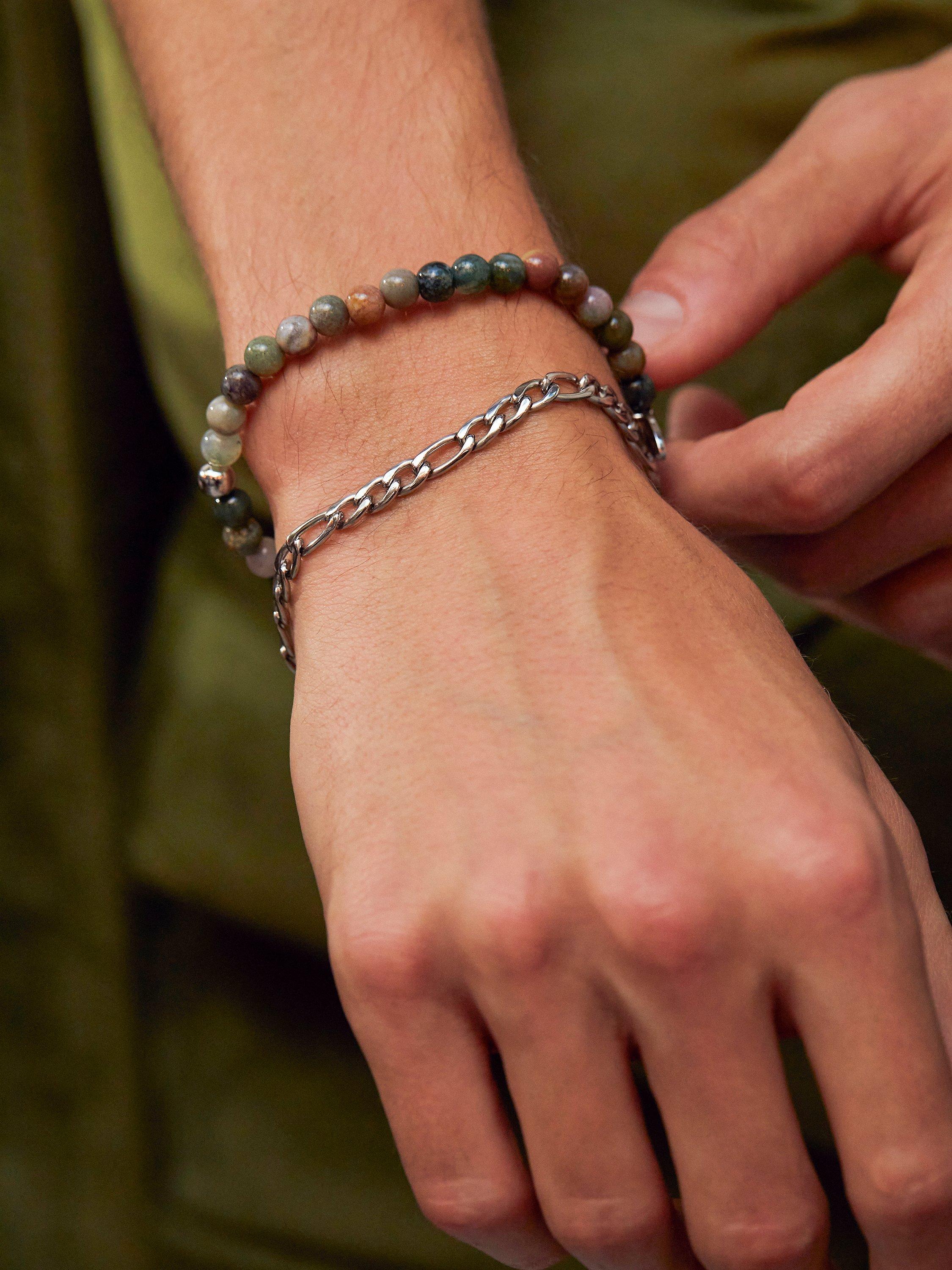 Product image 3 of 4, which shows BARTLETT LONDON Men's Figaro Chain Bracelet, Silver