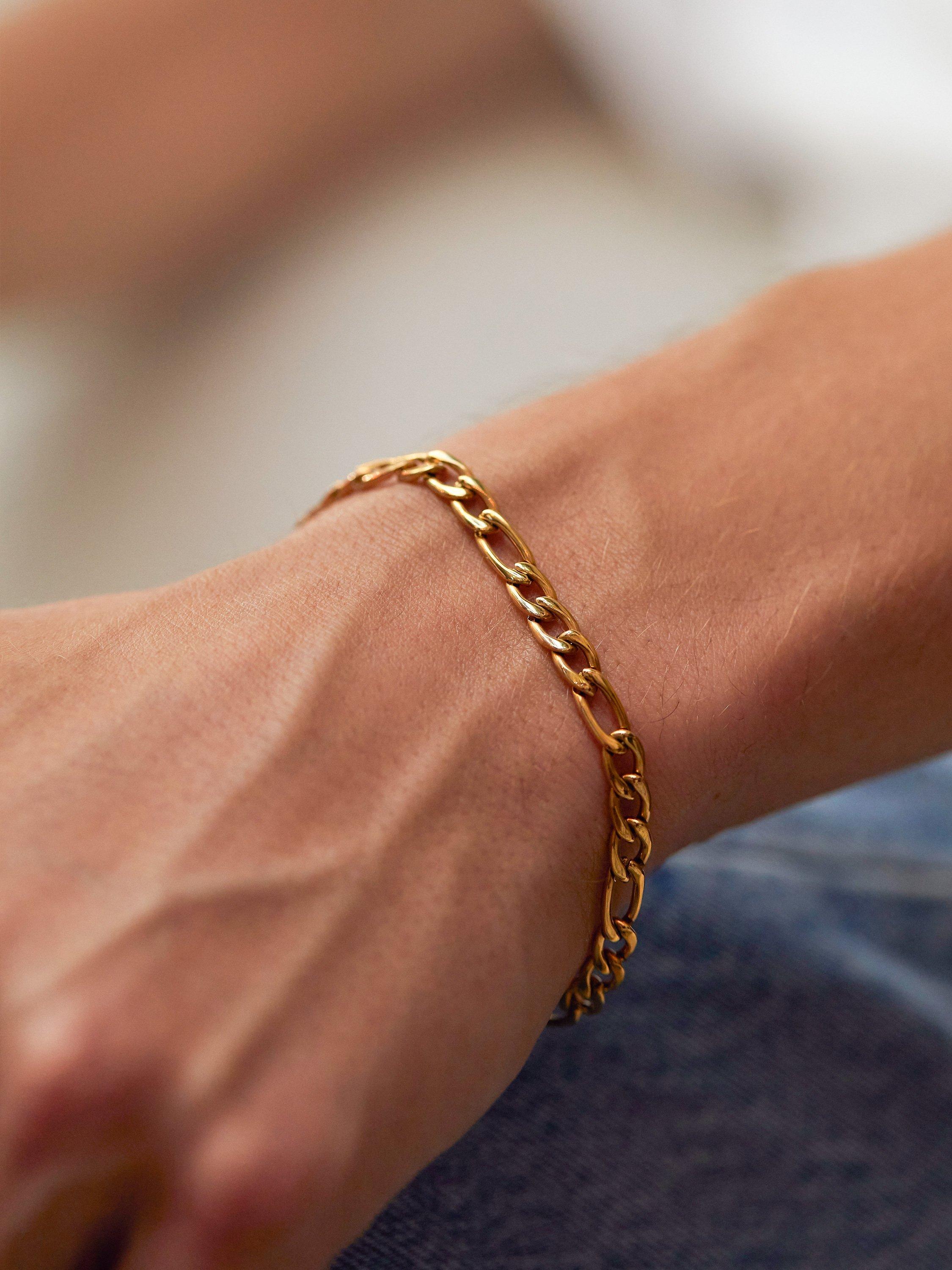 Product image 2 of 3, which shows BARTLETT LONDON Men's Figaro Chain Bracelet, Gold