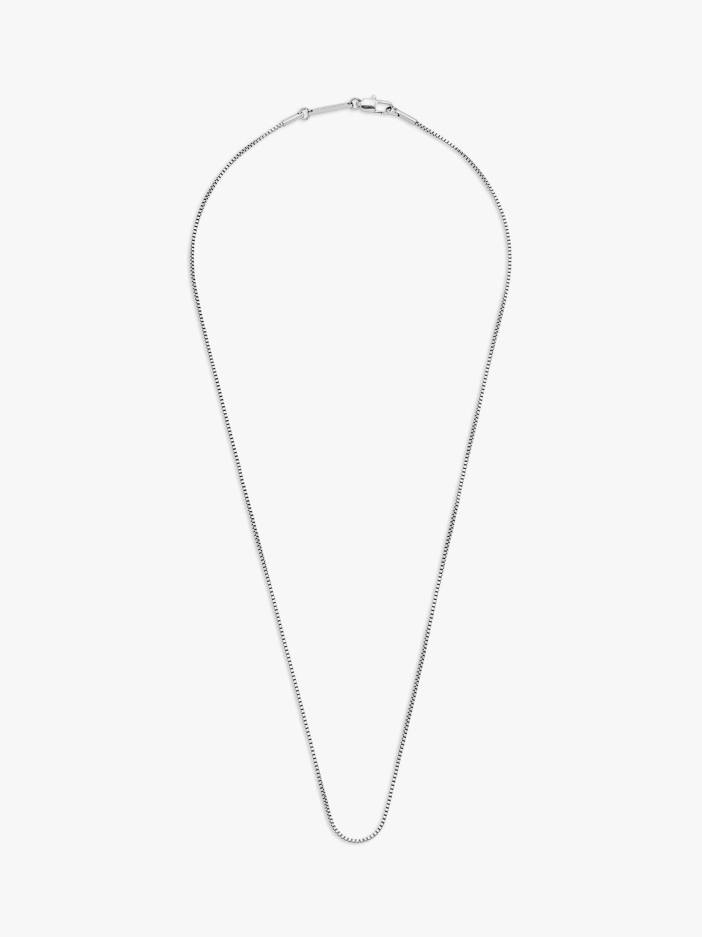 Product image 1 of 4, which shows BARTLETT LONDON Men's Slim Box Chain Necklace, Silver