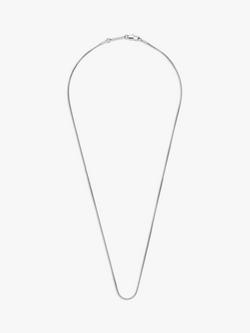 BARTLETT LONDON Men's Slim Box Chain Necklace, Silver