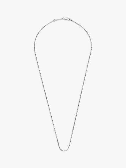 BARTLETT LONDON Men's Slim Box Chain Necklace, Silver