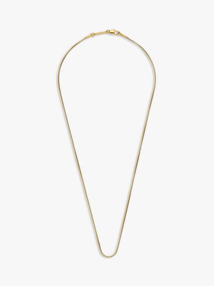 BARTLETT LONDON Men's Slim Box Chain Necklace, Gold