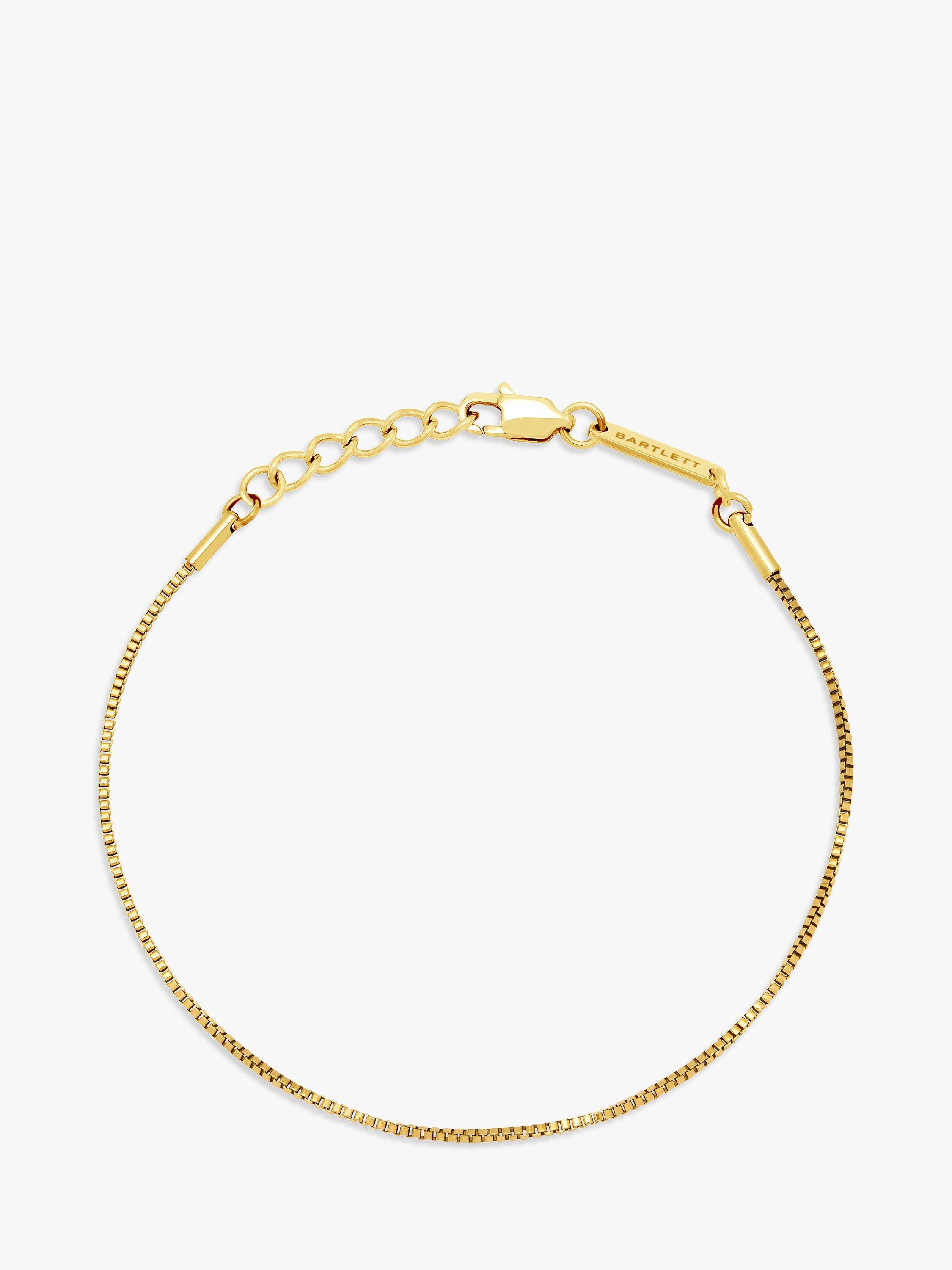 Product image 1 of 4, which shows BARTLETT LONDON Men's Thin Box Chain Bracelet, Gold