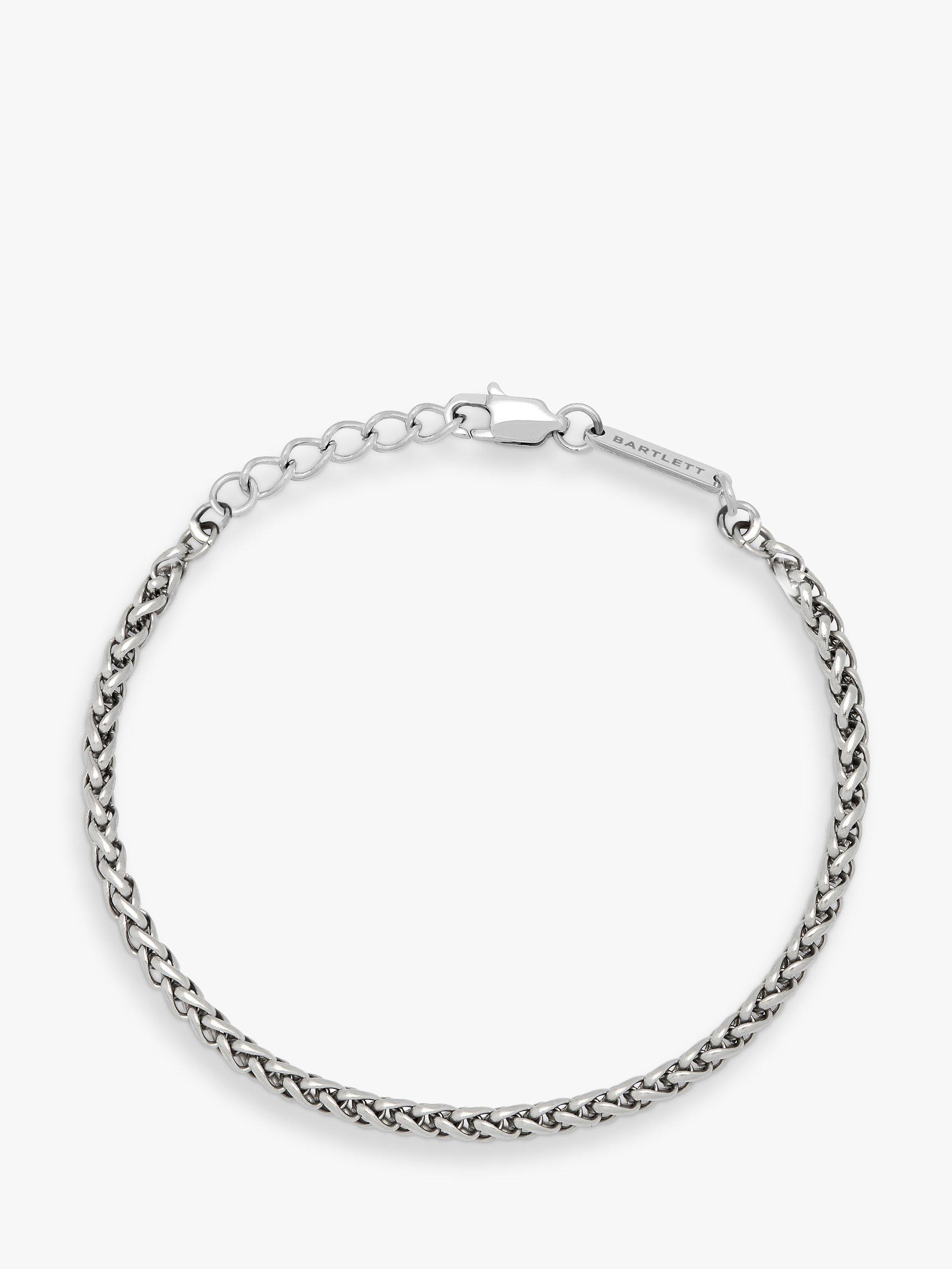 Product image 1 of 3, which shows BARTLETT LONDON Men's Spiga Chain Bracelet, Silver