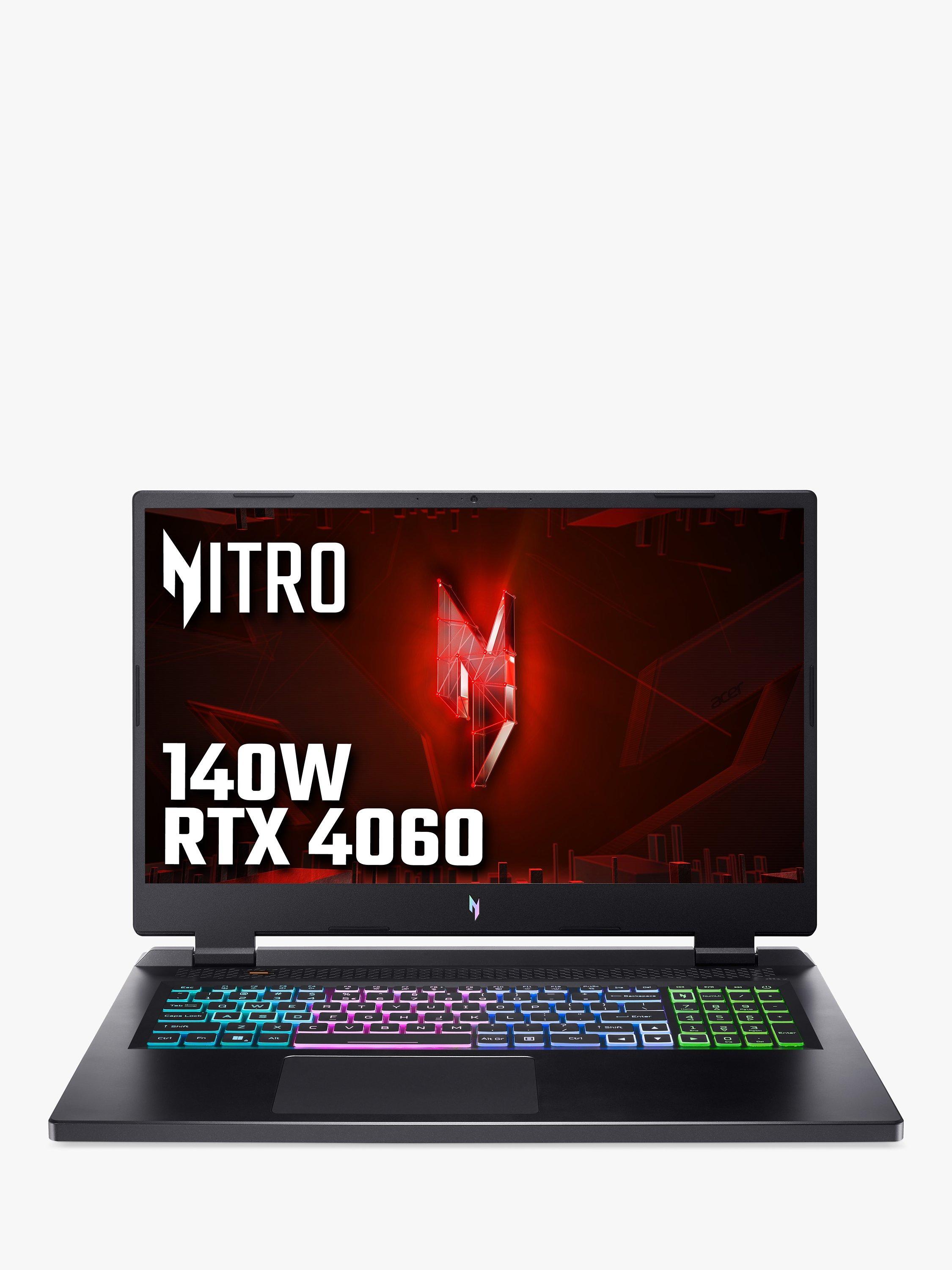 Acer Nitro AN17-51 Gaming Laptop, Intel Core i7 Processor, 16GB RAM, RTX 4060, 1TB SSD, 17.3" QHD, Black