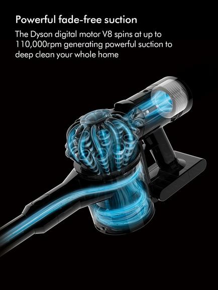 Dyson V8 Absolute Cordless Vacuum Cleaner, Silver/Yellow - view 2, Nickel/Black