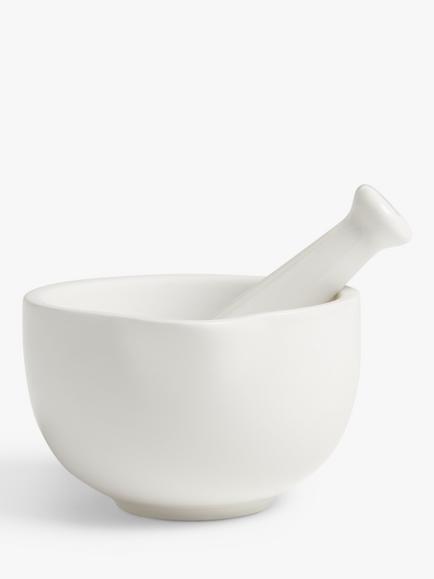 John Lewis Mini Fine China Pestle & Mortar, Off White, Off White