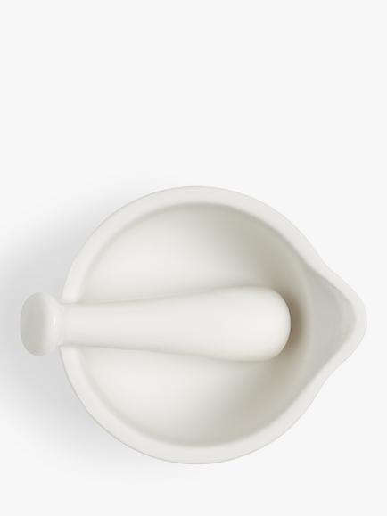 John Lewis Mini Fine China Pestle & Mortar, Off White - view 2, Off White