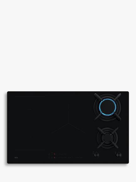 AEG HDB95623NB Gas and Induction Hob, Stainless Steel, Stainless Steel