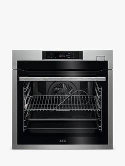 AEG 7000 BSE772380M Built-In Electric Self Cleaning Single Oven with Steam Function, Stainless Steel, Stainless Steel