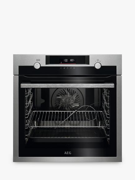AEG BPE556060M Built In Electric Single Oven, Stainless Steel, Stainless Steel