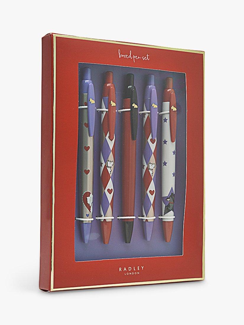 Radley Harlequin Boxed Ballpoint Pen Set, Poinsettia/Multi