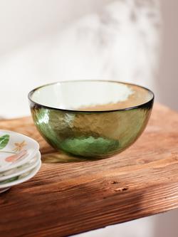 John Lewis Orangery Glass Serve Bowl, 15cm, Green - view 2, Green