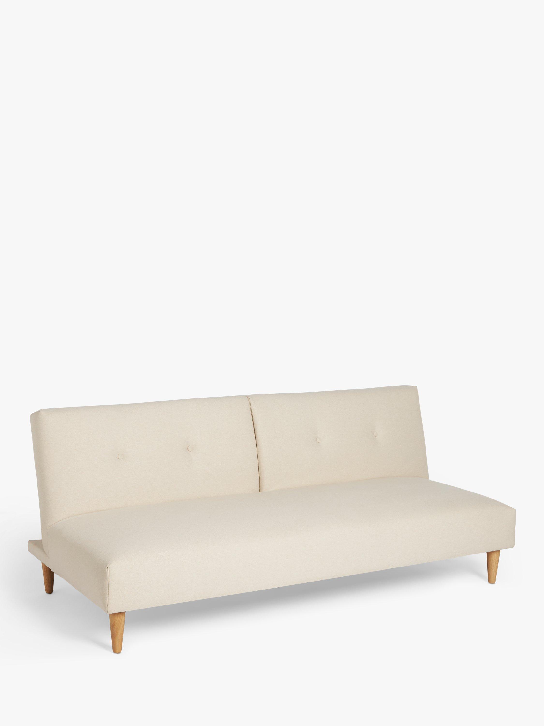 Clapton Range, John Lewis ANYDAY Clapton Fixed Back Sofa Bed, Light Leg, Cambridge Natural