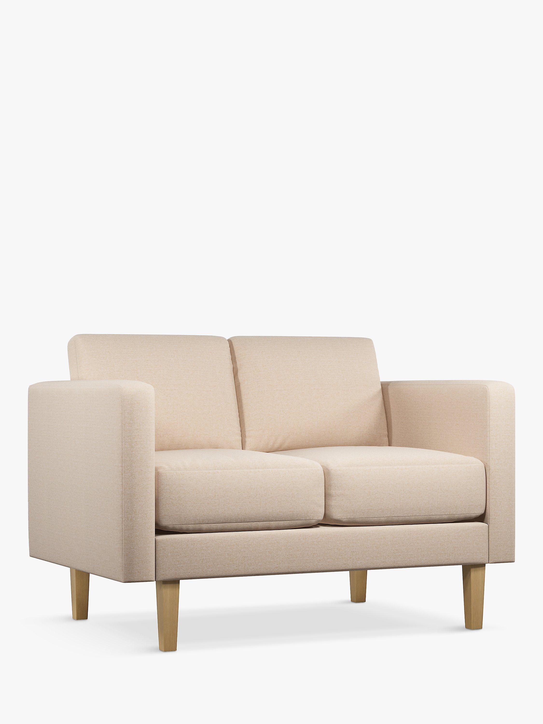 Eavis Range, John Lewis ANYDAY Eavis Small 2 Seater Sofa, Light Leg, Brushed Tweed Beige