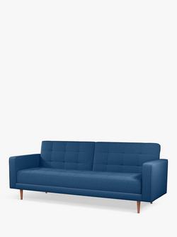 John Lewis Quilted Large 3 Seater Sofa Bed, Dark Leg, Navy