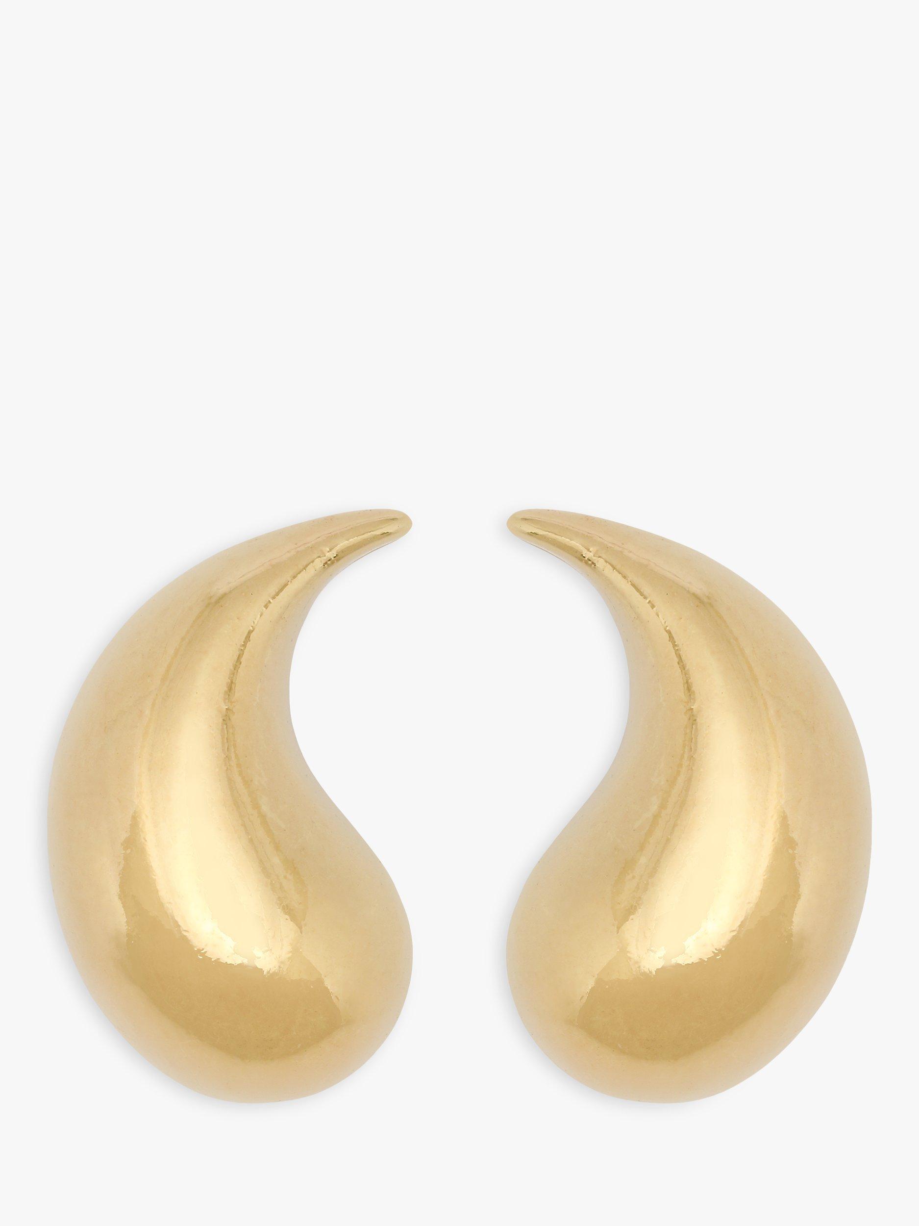 Product image 1 of 3, which shows Eclectica Pre-Loved 22ct Gold Plated Clip-On Comma Earrings, Dated Circa 1980s