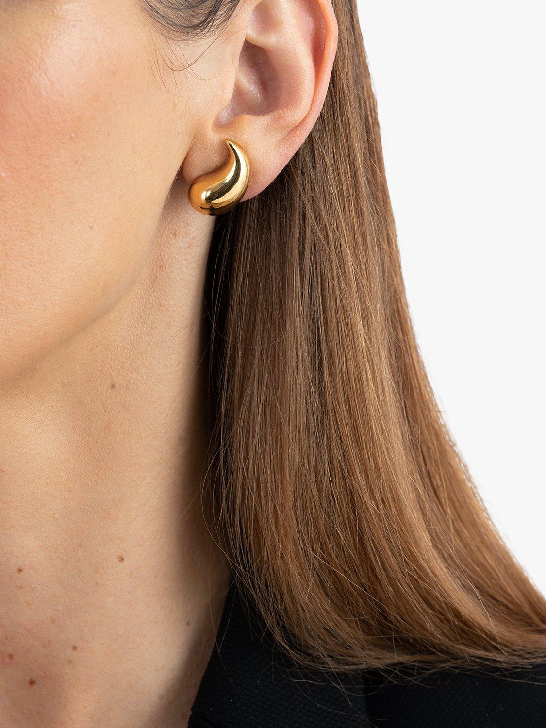 Product image 2 of 3, which shows Eclectica Pre-Loved 22ct Gold Plated Clip-On Comma Earrings, Dated Circa 1980s