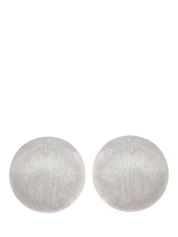 Eclectica Pre-Loved Round Rhodium Plated Clip-On Earrings, Dated Circa 1980s, Silver