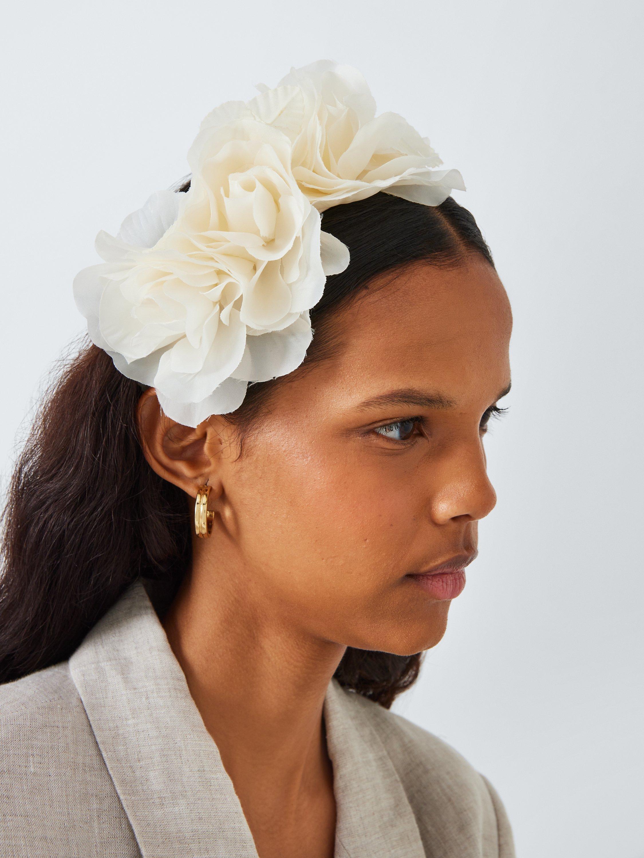 John Lewis Alyssa 3 Flower Corsage Fascinator Ivory