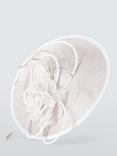 John Lewis Phoebe Satin Trim Disc Occasion Hat, Pearl/White