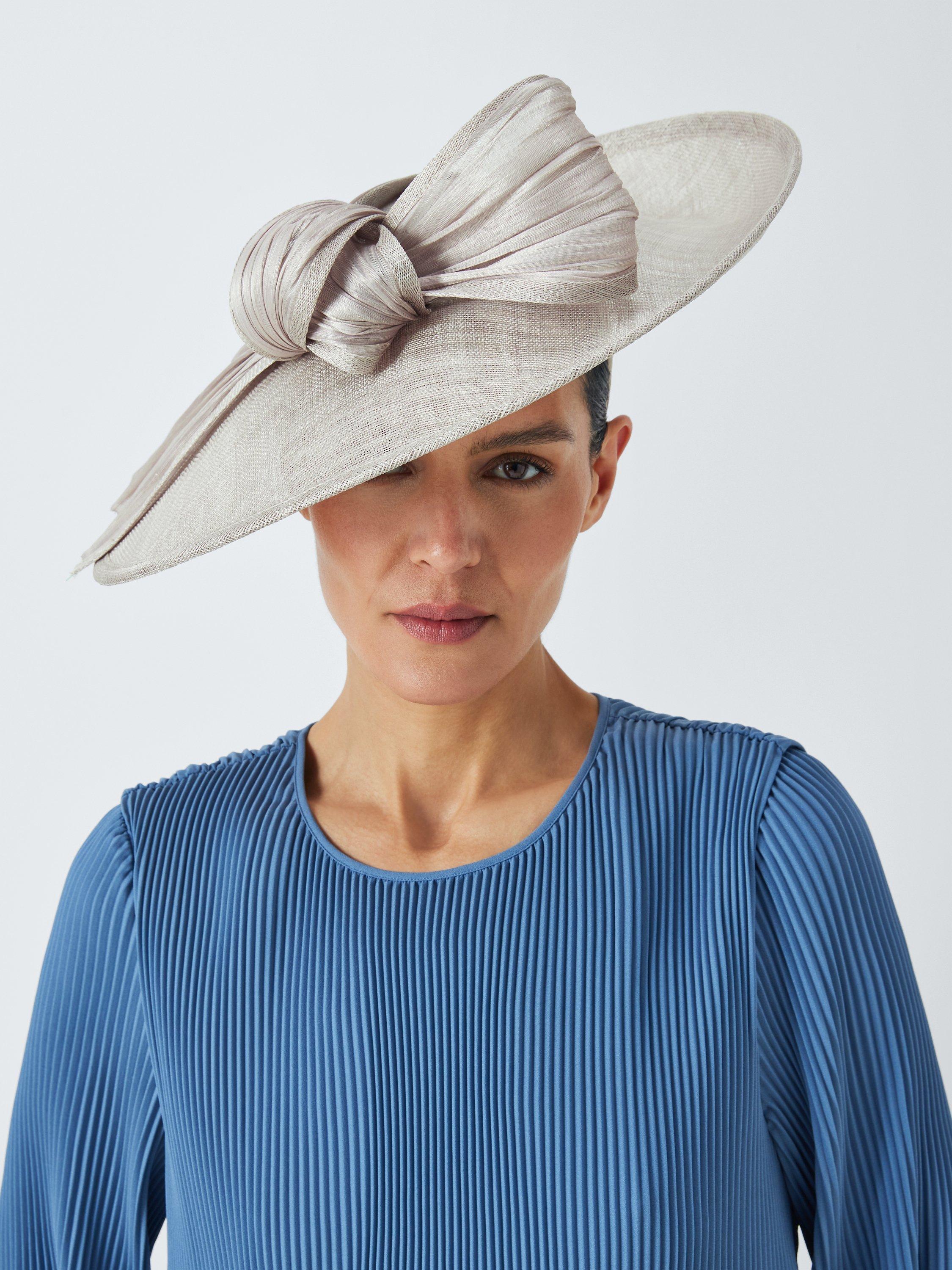 Product image 1 of 4, which shows John Lewis Maggie Wide Brim Fabric Trim Hat, Almond