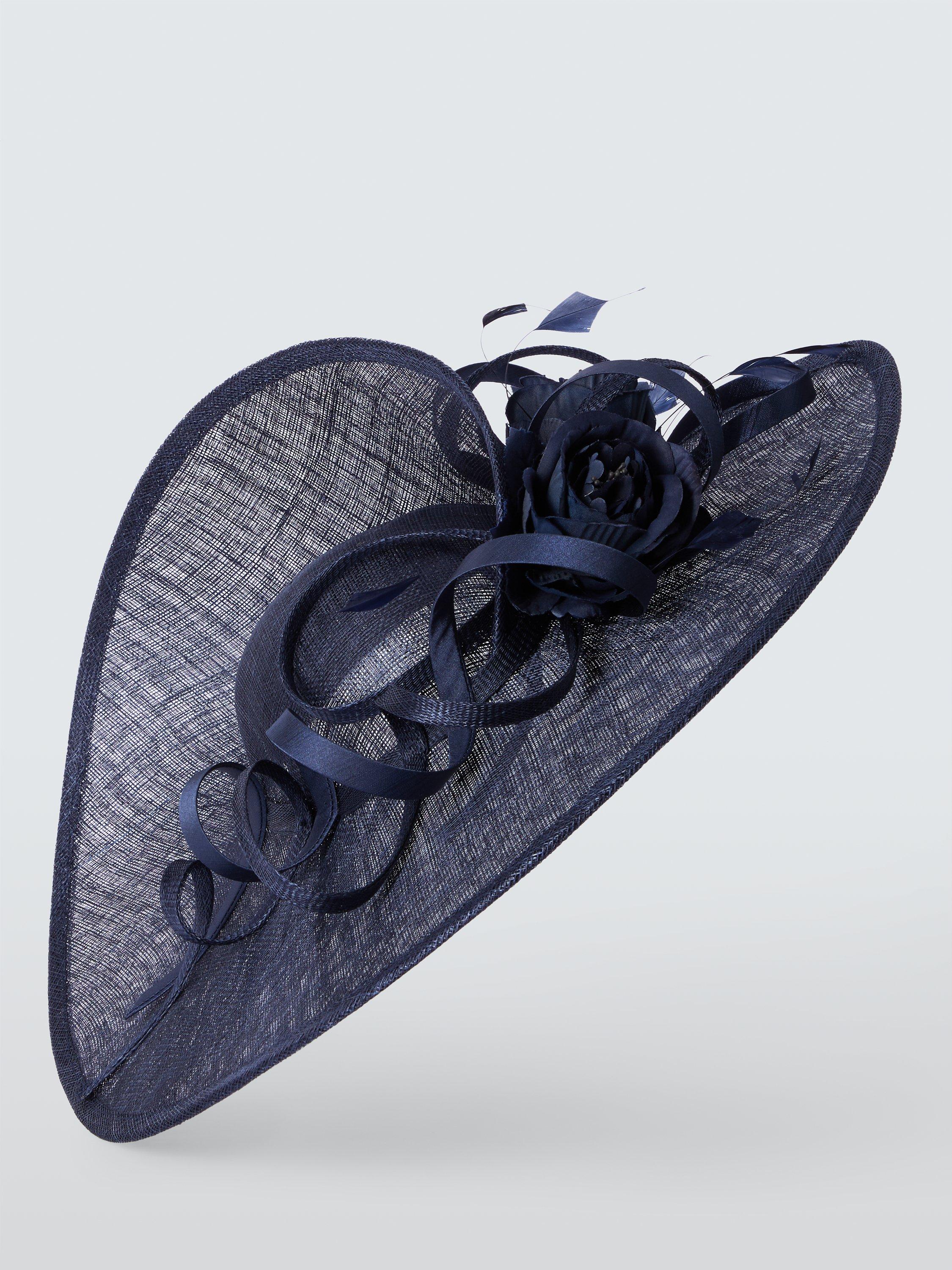 Product image 2 of 4, which shows John Lewis Lily Large Split Fascinator, Navy