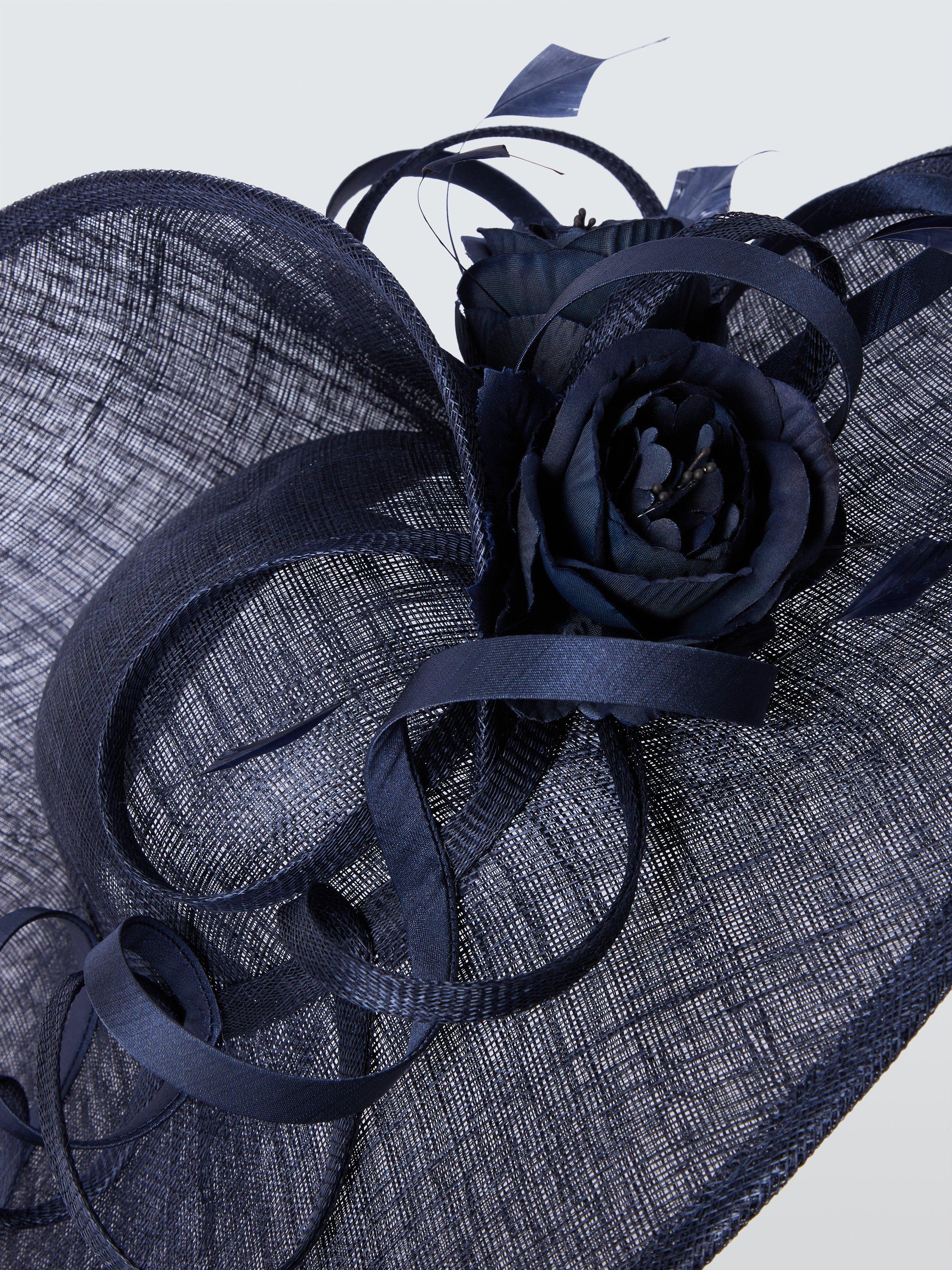 Product image 3 of 4, which shows John Lewis Lily Large Split Fascinator, Navy