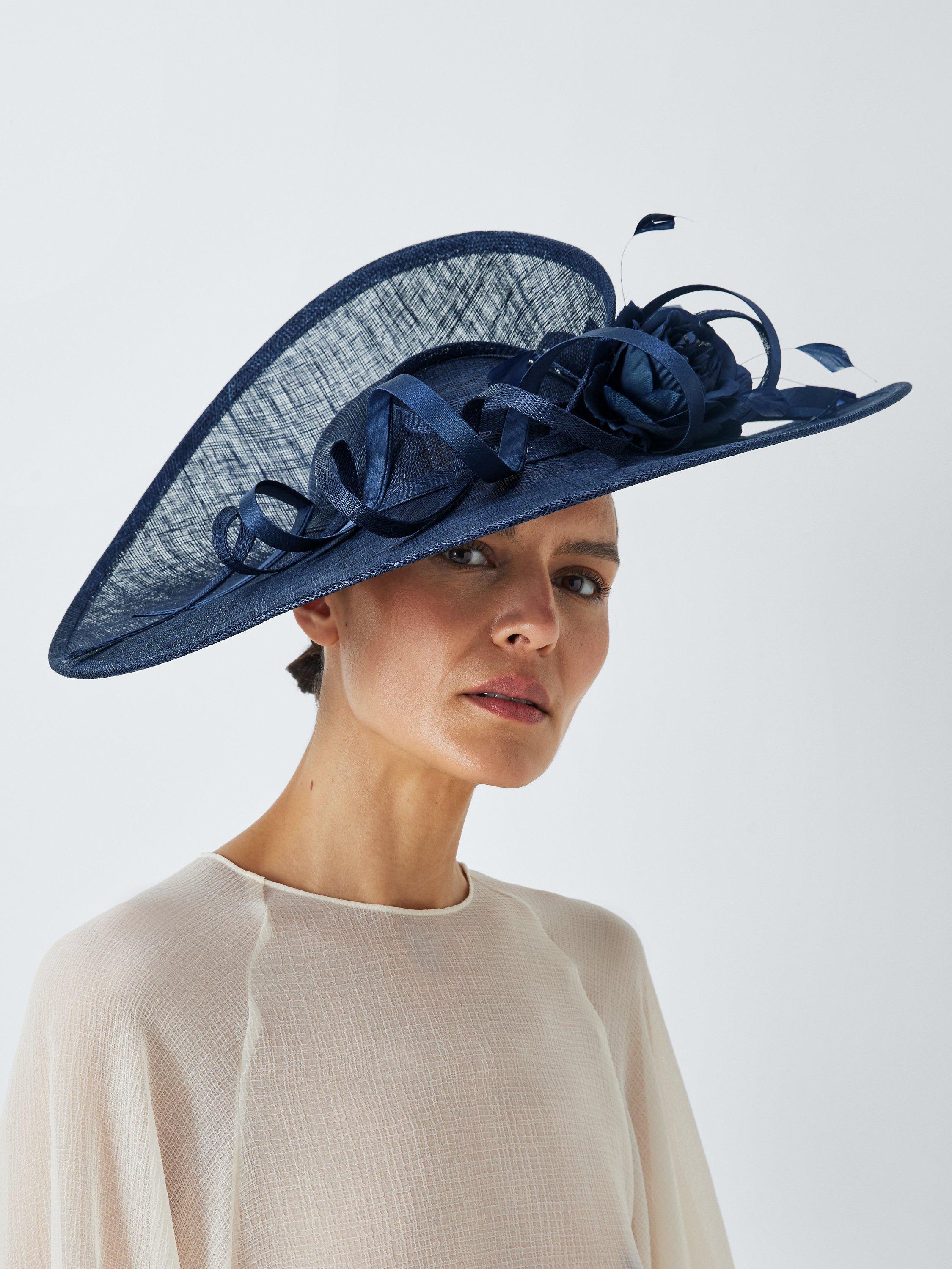 Product image 4 of 4, which shows John Lewis Lily Large Split Fascinator, Navy