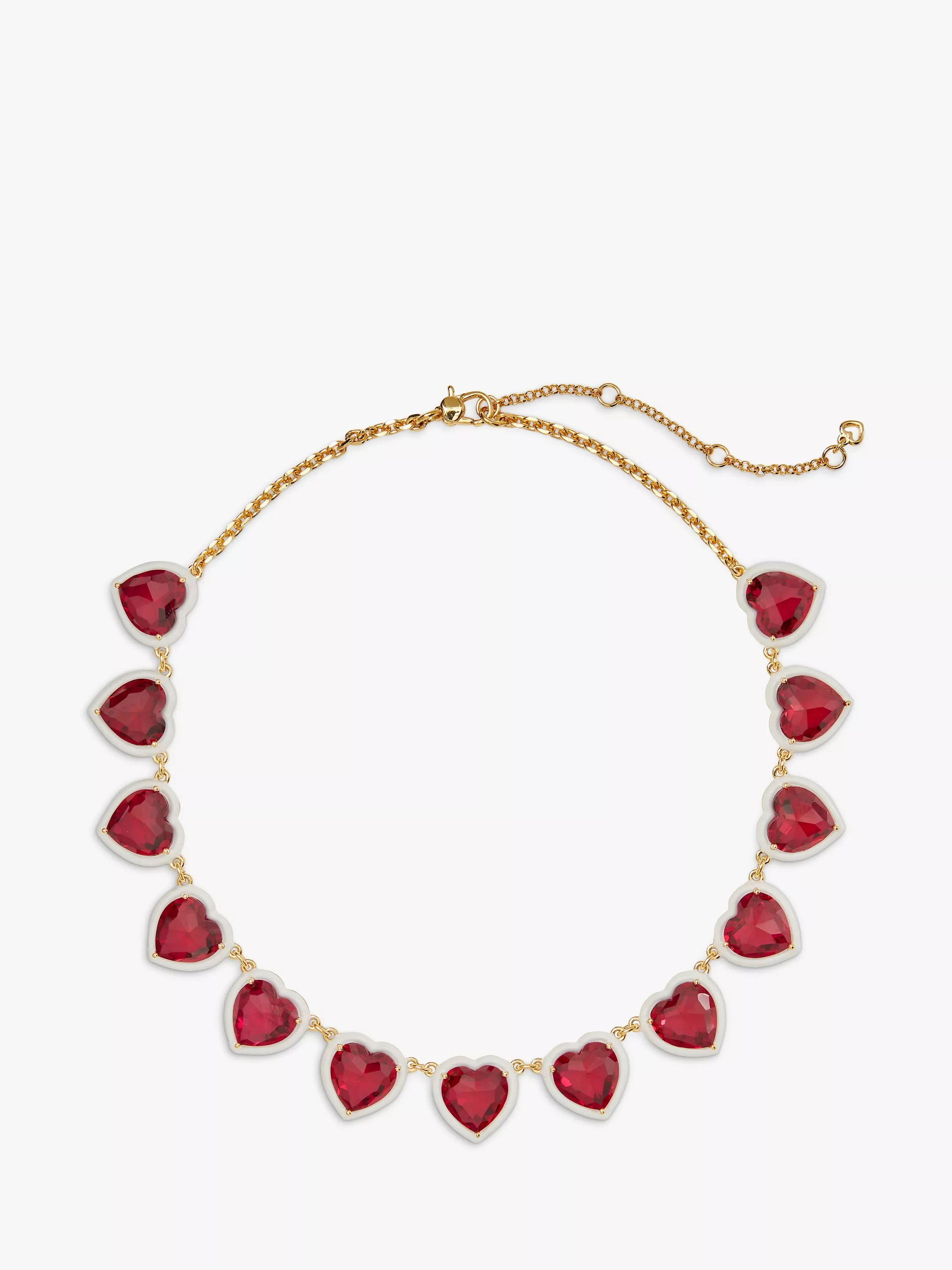 kate spade new york Crystal Heart Statement Necklace Red Multi