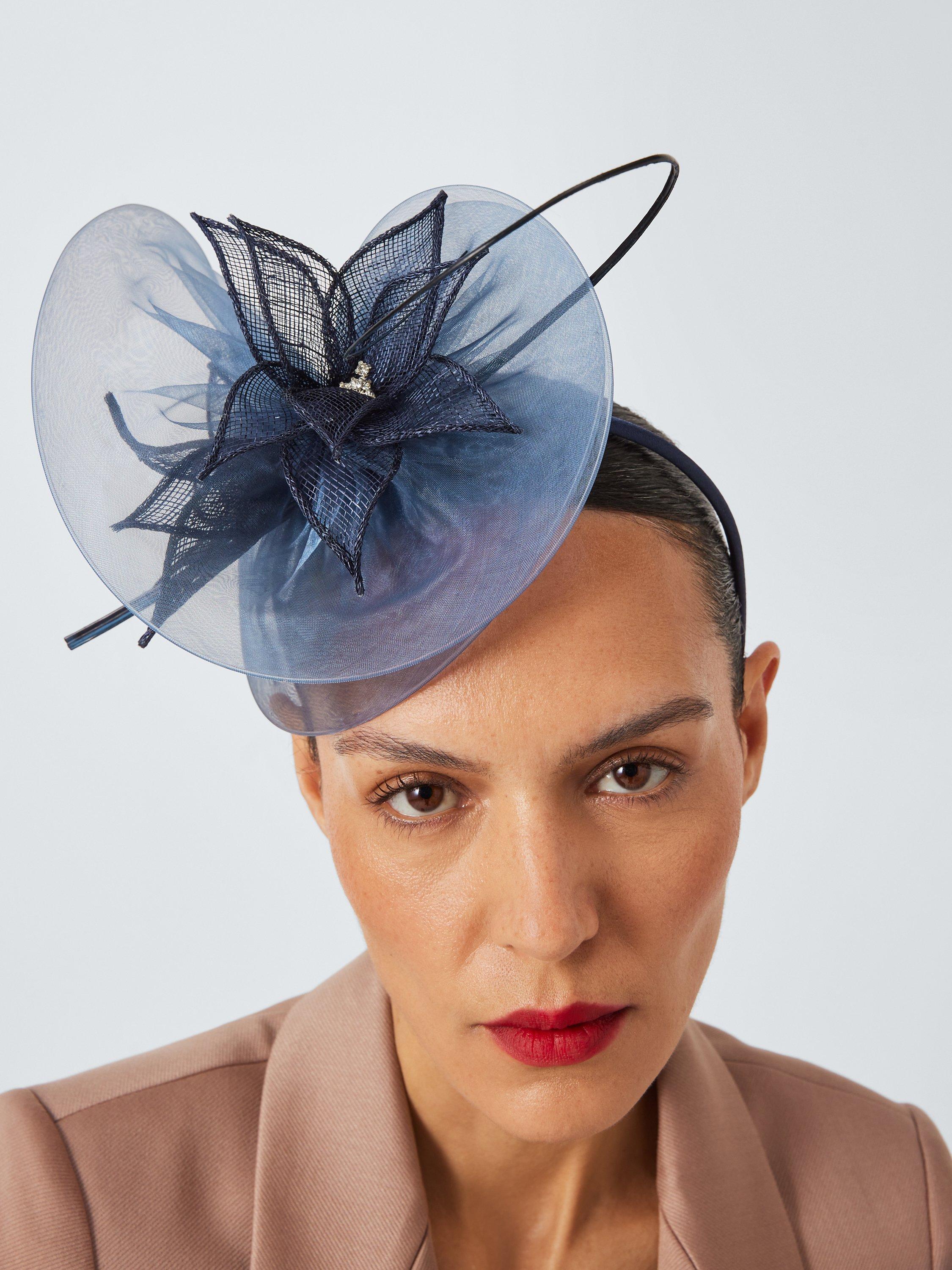 John Lewis Organza Fascinator, Navy