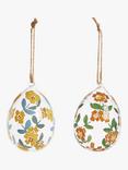 John Lewis Large Glass Floral Hanging Eggs, Pack of 4