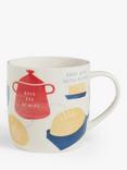 John Lewis Baking Print Stoneware Mug, 335ml, Multi