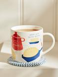 John Lewis Baking Print Stoneware Mug, 335ml, Multi