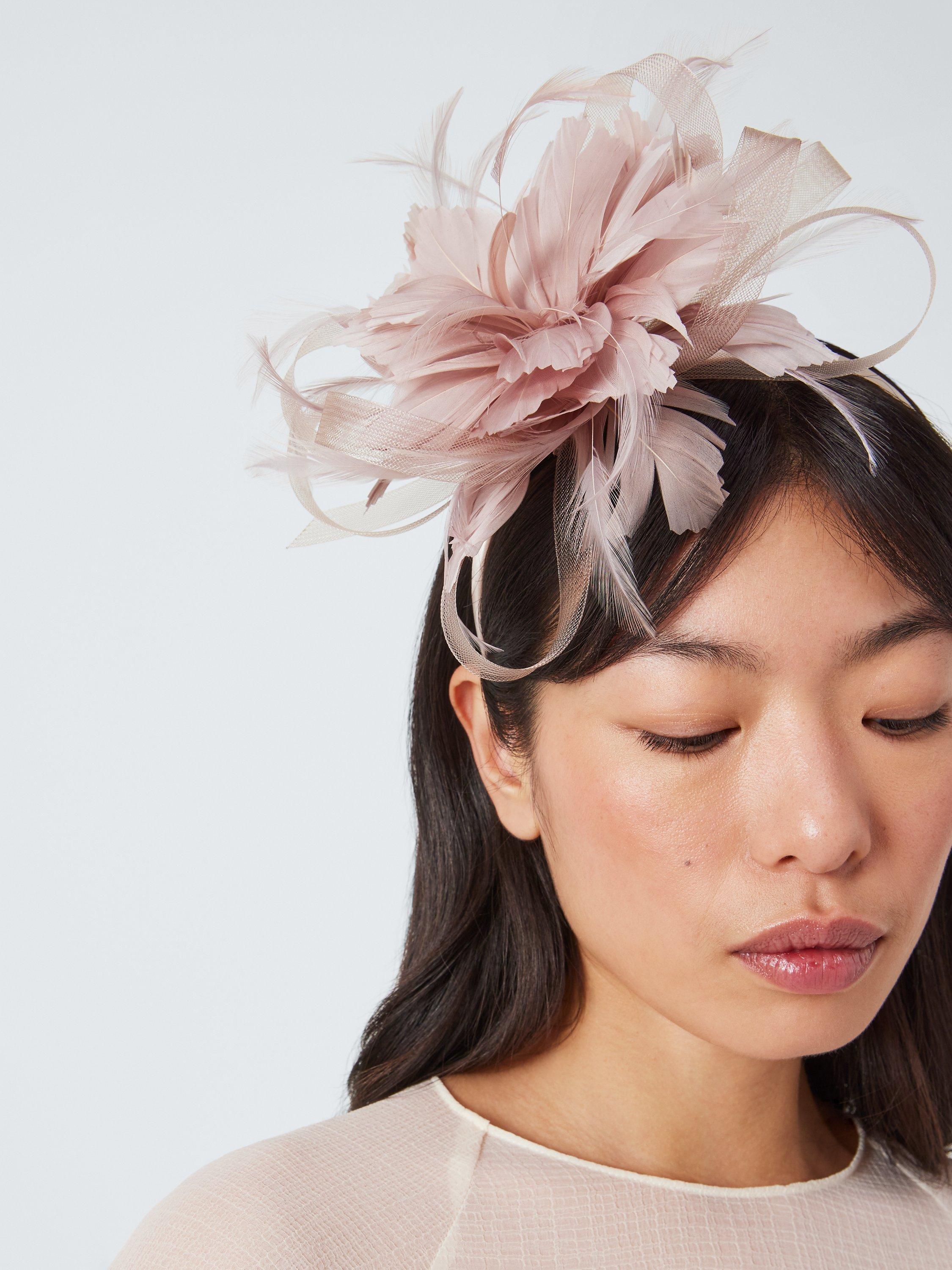 John Lewis Aurora Looped Fascinator, Sorbet