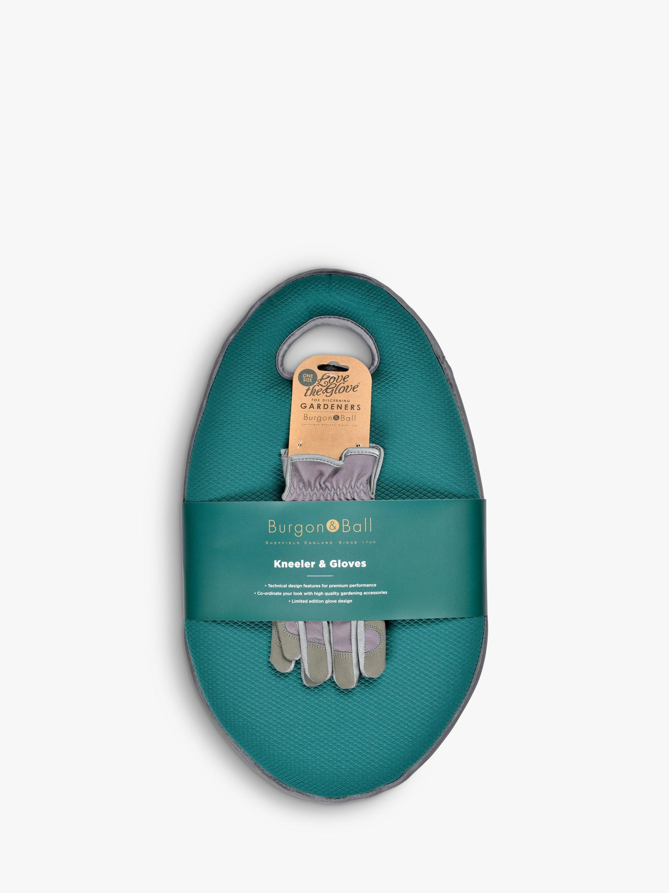 Burgon & Ball Kneelo® Memory Foam Kneeler & Gloves Garden Gift Set, Evergreen/Grey