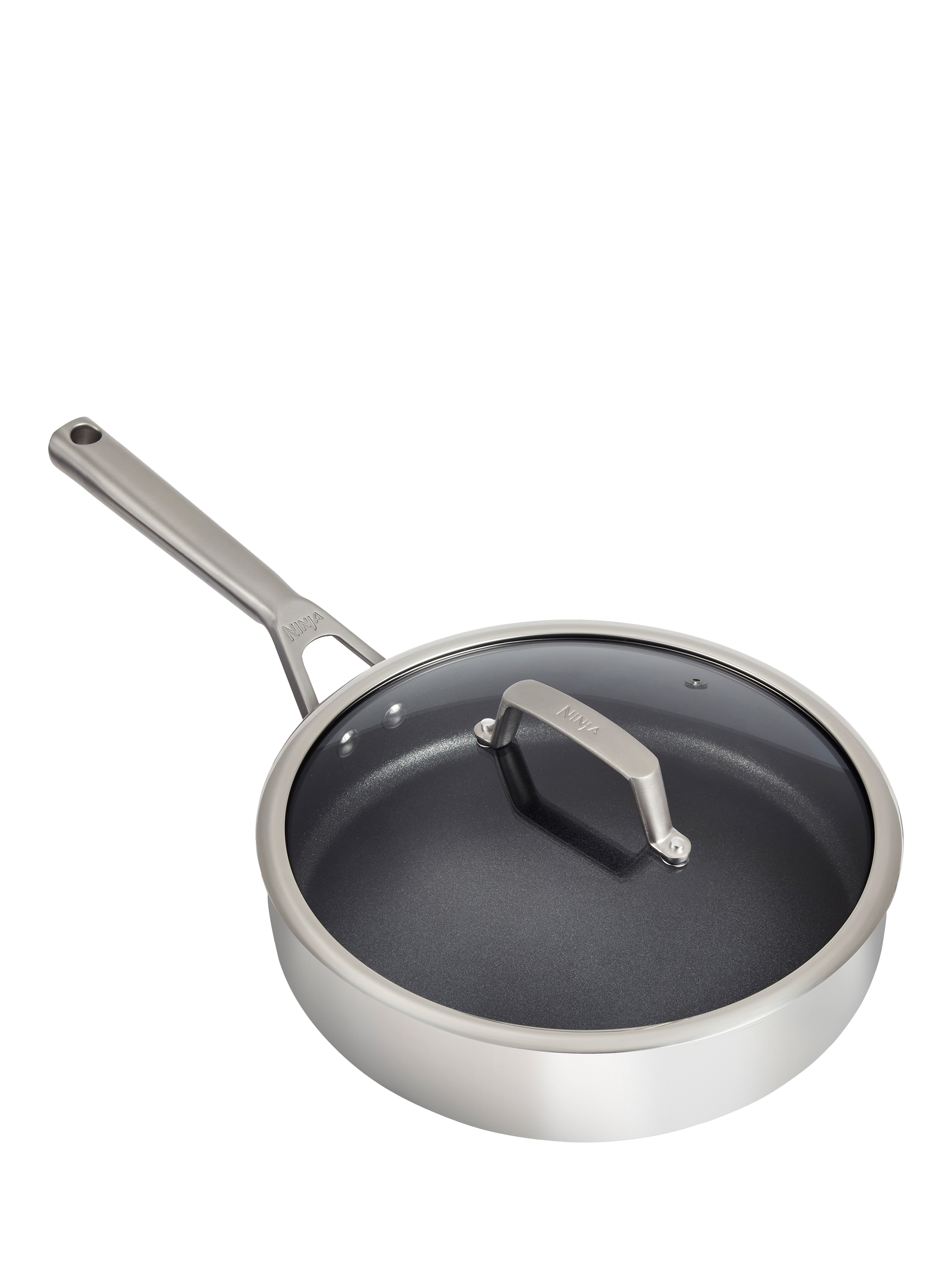 Ninja ZEROSTICK Stainless Steel Non-Stick Saute Pan & Lid, 26cm