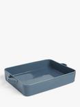 John Lewis Rectangular Stoneware Roaster, 30cm, Blue