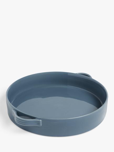 John Lewis Round Stoneware Pie Dish, 26.5cm, Blue, Blue