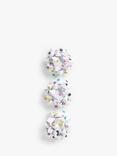 John Lewis Spot Small Gift Bows, Pack of 3, White/Multi