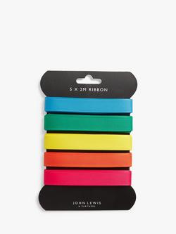 John Lewis Brights Gift Ribbons, Set of 5, Multi, Multi