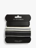 John Lewis Monochrome Gift Ribbons, Set of 3, Black/White