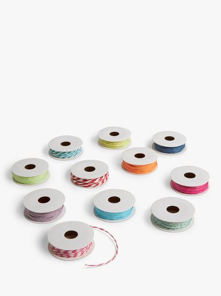 John Lewis Raffia Gift Twines, Pack of 11, Multi - view 2, Multi